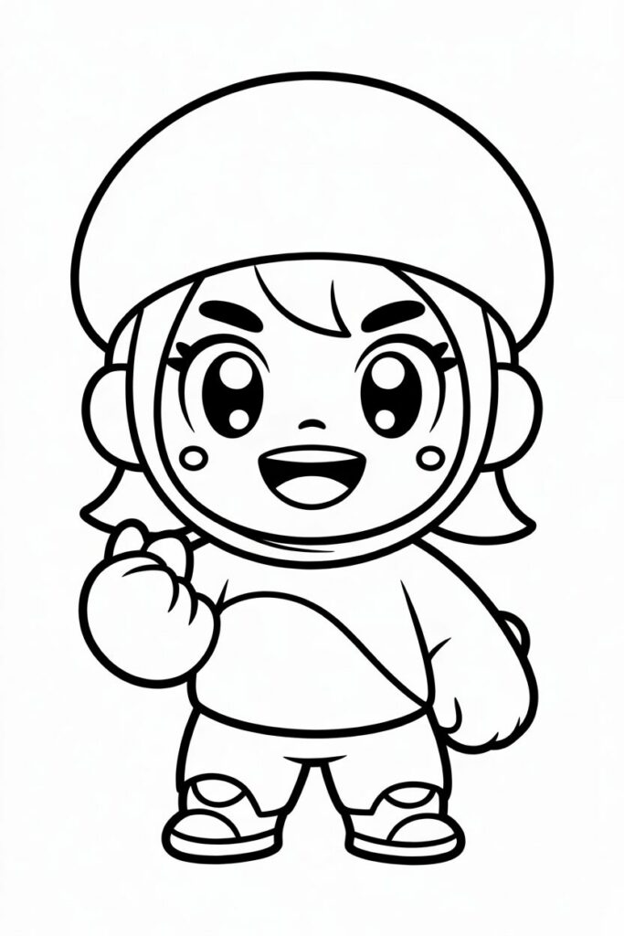 Brawl Stars disegno da colorare personaggio con casco grande
