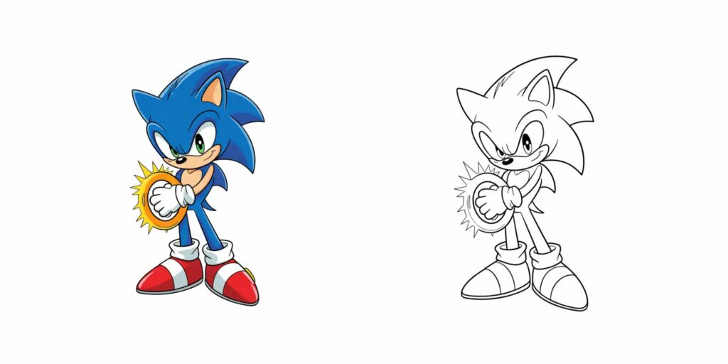 sonic da colorare